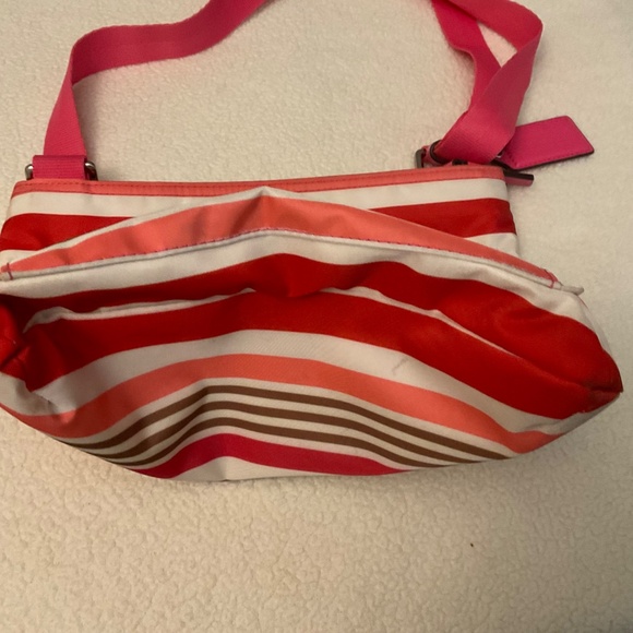 Vintage Coach Striped Purse F31962 Nylon Crossbody 10.5”X9.5” - Picture 7 of 7